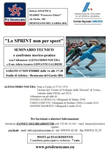 Seminario Atletica  Lo Sprint non per sport Desenzano 15nov2014