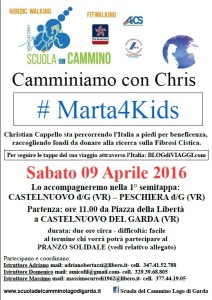 Camminiamo con Chris #Marta4Kids a Castelnuovo del Garda (VR) del 09 Aprile 2016