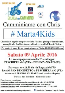 Camminiamo con Chris #Marta4Kids a Peschiera del Garda (VR) del 09 Aprile 2016